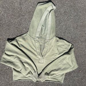 Aerie Sage Green Women's Cropped Hoodie